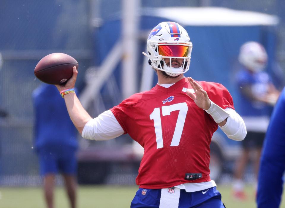 Josh Allen was throwing passes during Tuesday's practice to everyone but Stefon Diggs.