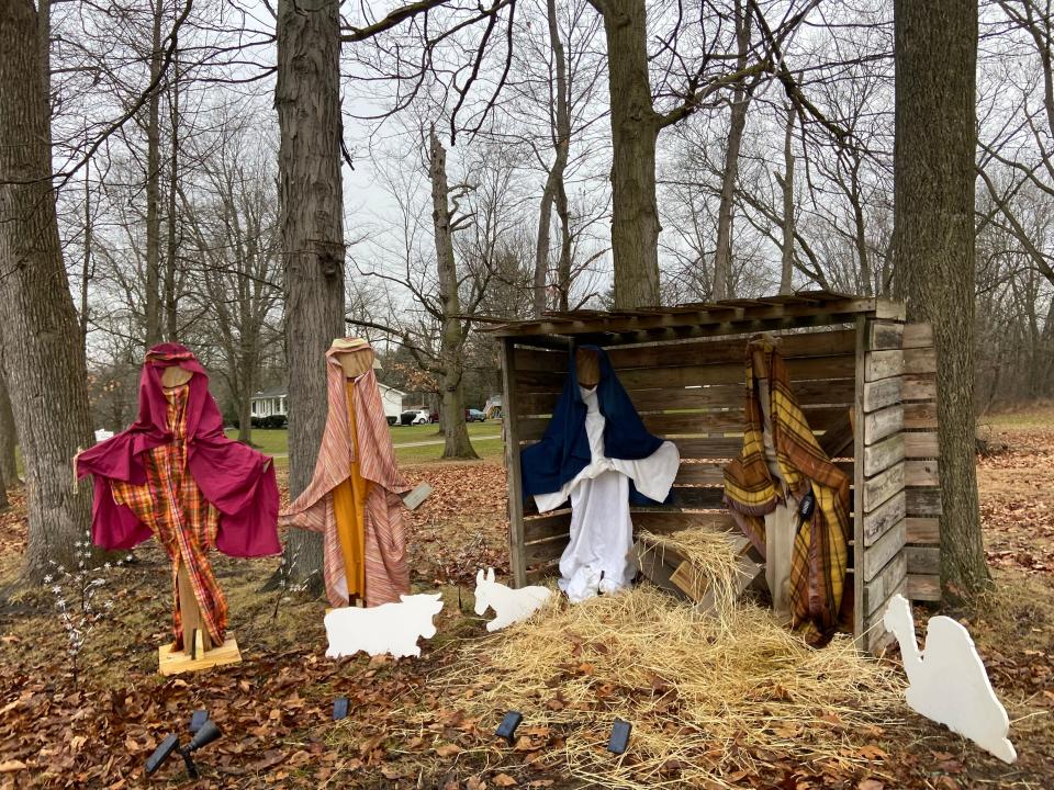 A life-size nativity scene at Canaan Acres Campground in Nimishillen Township will be fully complete in time for Christmas Day, when the Holy Family is added to the display.