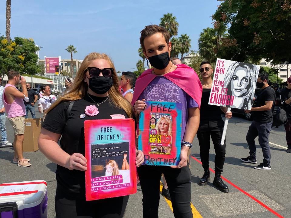 Chase and Emma during the #FreeBritney rally