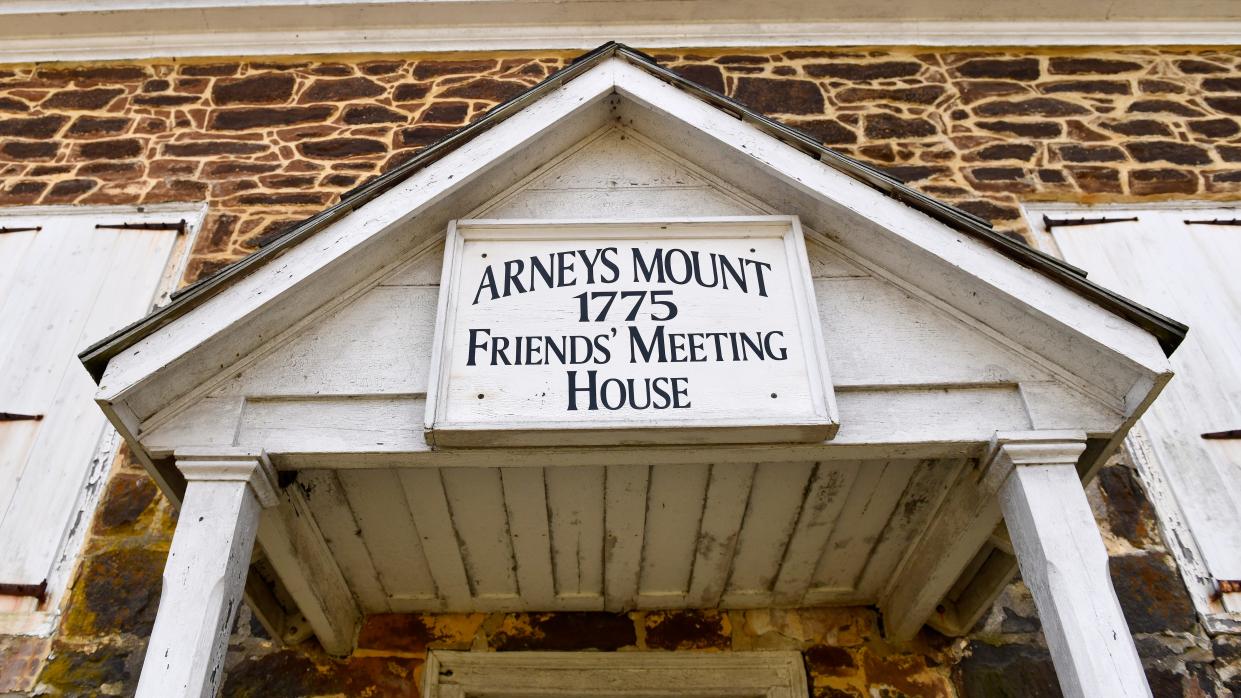 A view of the exterior of Arney's Mount Friends Meeting House in Springfield Township. PHOTO: April 9, 2024.