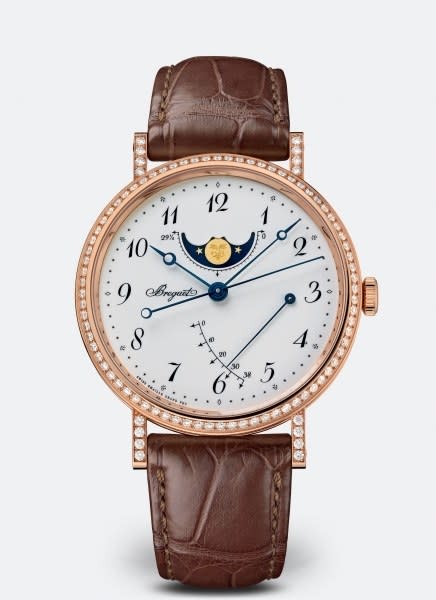 Breguet invented the second perpetual calendar wristwatch in 1929. Here is a perpetual calendar in the brand's current catalog.