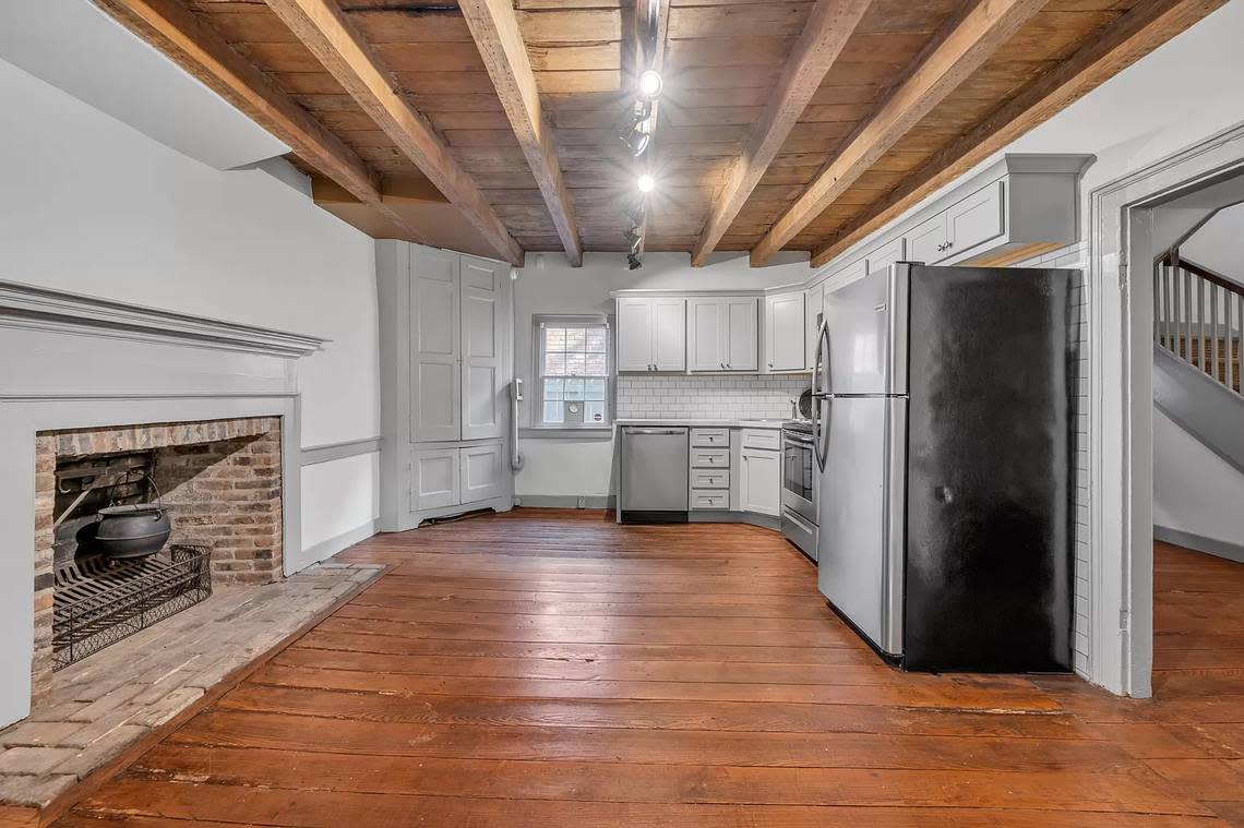 The adjoining kitchen and dining room in the Rankin House, a historic home now up for sale in Lexington located at 317 South Mill St. Photos shared with permission from the seller.