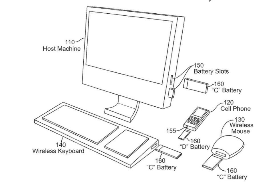 蘋果新設計專利：透過模組化電池讓iMac、鍵盤、滑鼠、手機等裝置供電運作