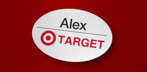 Target nametag reading 'Alex'