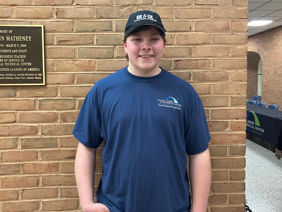 Fort Defiance senior Evan Williams is a youth registered apprentice with E&E Plumbing, Heating and Air Conditioning. The VCTC student was one of several honored by the Fishersville school Wednesday, March 13.