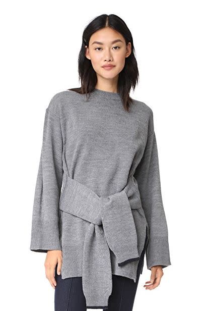 Original price: $75<br />Sale price: <a href="https://www.shopbop.com/tie-front-sweater-joa/vp/v=1/1537328967.htm?fm=pd_sb_pd_browse_1_bstslr&amp;os=false" target="_blank">$53</a>