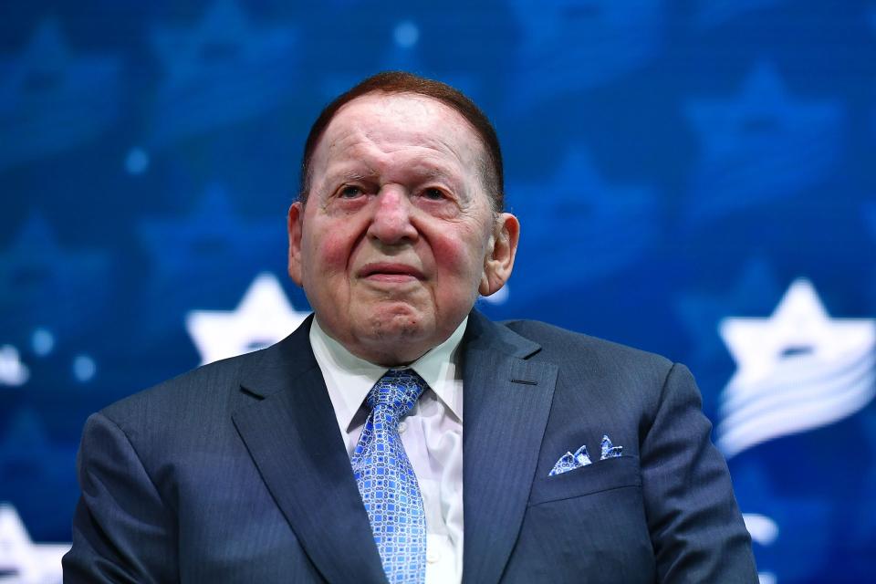 Republican donor and Las Vegas casino mogule, Sheldon Adelson, pictured in 2019. He donated $90million to Trump’s 2020 campaign. He died in January this year.AFP via Getty Images