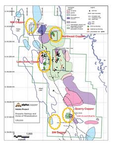 Figure 1 Alpha Copper Indata Project Drill Targets 2022