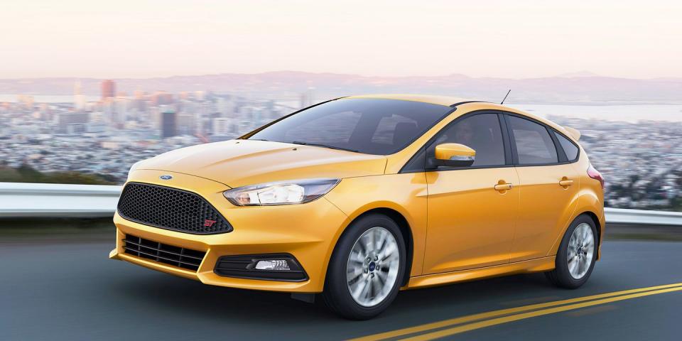 <p><a href="https://www.roadandtrack.com/new-cars/car-comparison-tests/reviews/a21117/2013-ford-focus-st/" rel="nofollow noopener" target="_blank" data-ylk="slk:The Focus ST;elm:context_link;itc:0;sec:content-canvas" class="link ">The Focus ST</a> makes for a great all-rounder, and not just because it's got a practical hatchback body. On the highway you can achieve 30 MPG with that 252-horsepower 2.0-liter inline four—if you keep your foot out of it, that is. Tough considering how fun this thing is to drive quickly. <a href="https://www.ebay.com/itm/2018-Ford-Focus-ST/353090933876?hash=item5235dc1474:g:8KIAAOSw4iNe0SAt" rel="nofollow noopener" target="_blank" data-ylk="slk:This one;elm:context_link;itc:0;sec:content-canvas" class="link ">This one</a> has just 31,000 miles on the clock, and can be yours. </p>