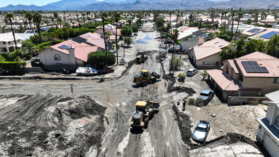 Scenes of the aftermath of flooding from Tropical Storm Hilary