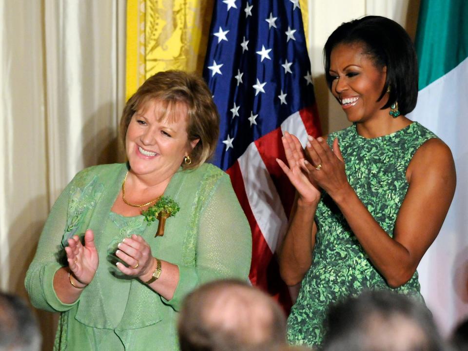 Michelle Obama celebrates St. Patrick's Day at the White House in 2011.