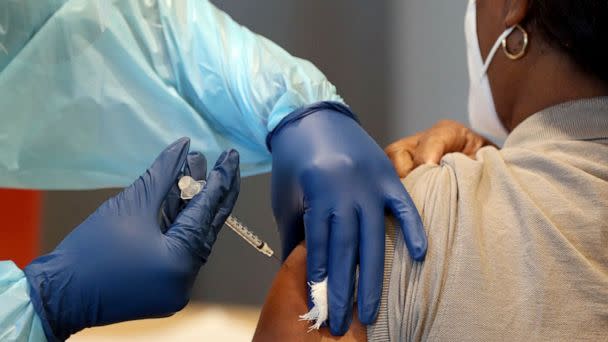 PHOTO: A woman receives the COVID-19 vaccine, April 19, 2022, in Florida. (Amy Beth Bennett/Sun Sentinel/TNS via Getty Images, FILE)