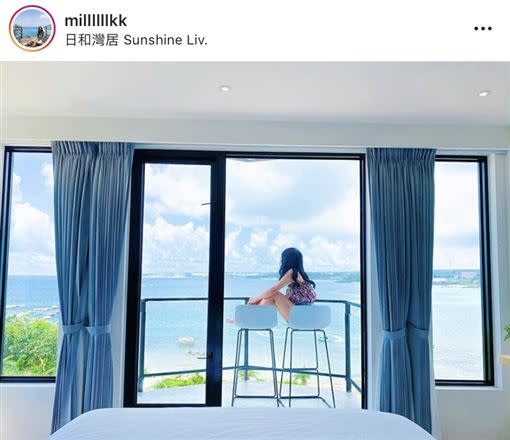 日和灣居幾乎每個房型都有獨立陽台，是網美網帥必拍場景。（圖／IG：millllllkk 授權提供）