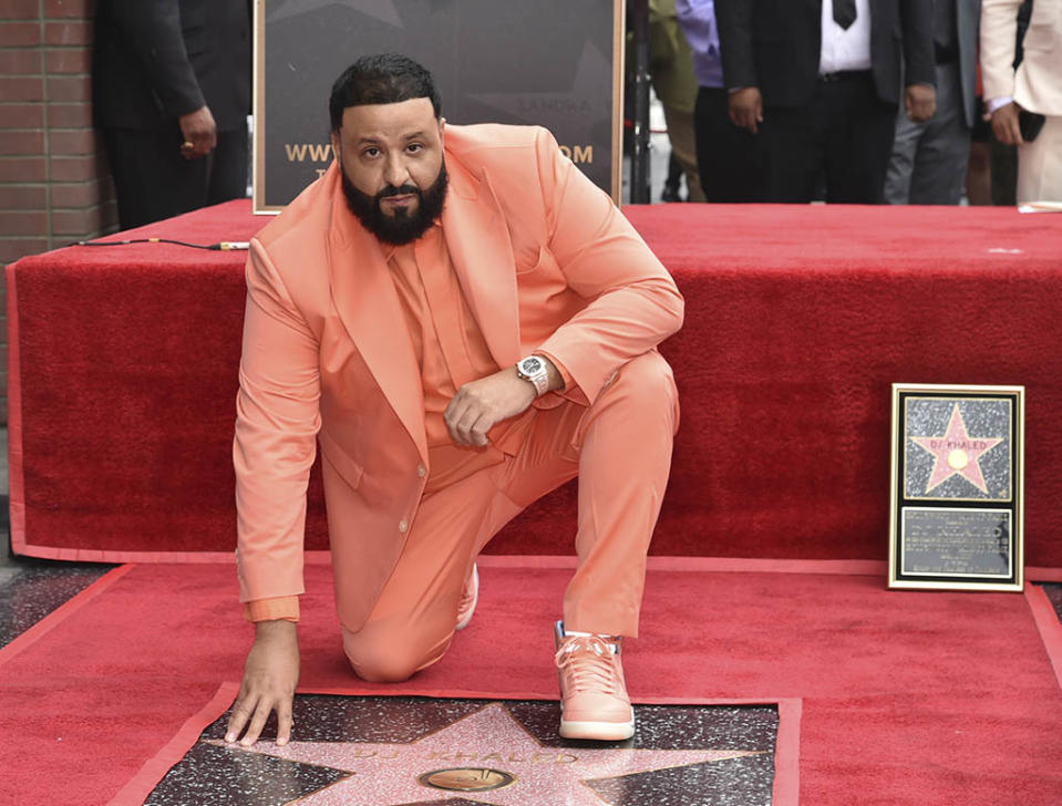 DJ Khaled attends a ceremony honoring him with a star on the Hollywood Walk of Fame on Monday, April 11, 2022, in Los Angeles. - Credit: Richard Shotwell/Invision/AP