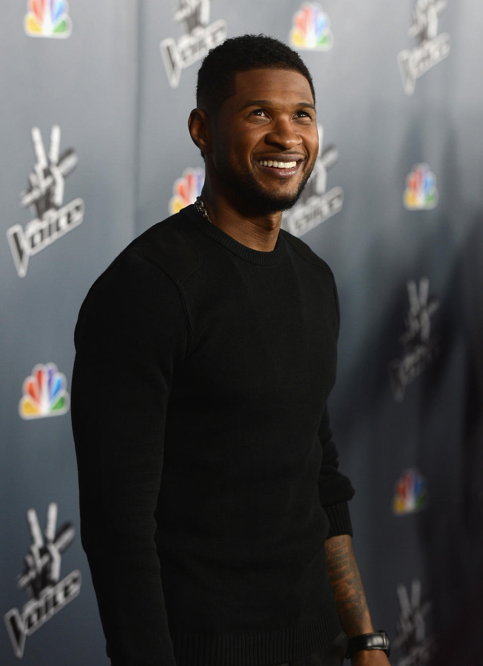 HOLLYWOOD, CA - MARCH 20:  Singer Usher arrives at the screening of NBC's 'The Voice' Season 4 at TCL Chinese Theatre on March 20, 2013 in Hollywood, California.  (Photo by Kevin Winter/Getty Images)