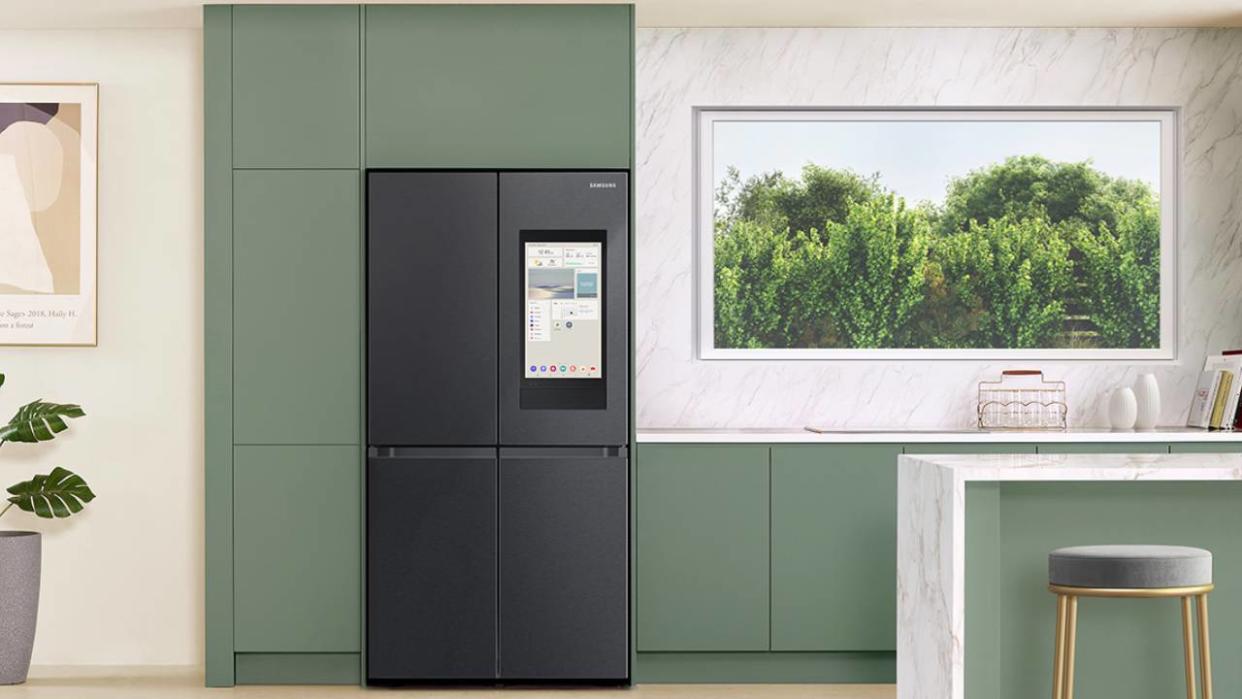  Samsung 4-Door French Door Refrigerator with AI Family Hub. 