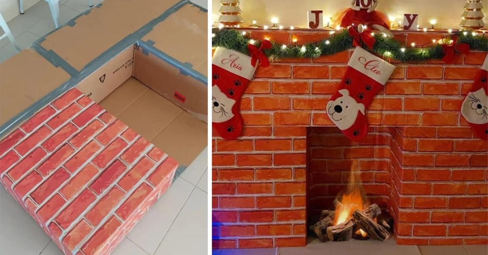 The Kmart shopper wowed social media users with her fireplace decoration hack. Source: Facebook