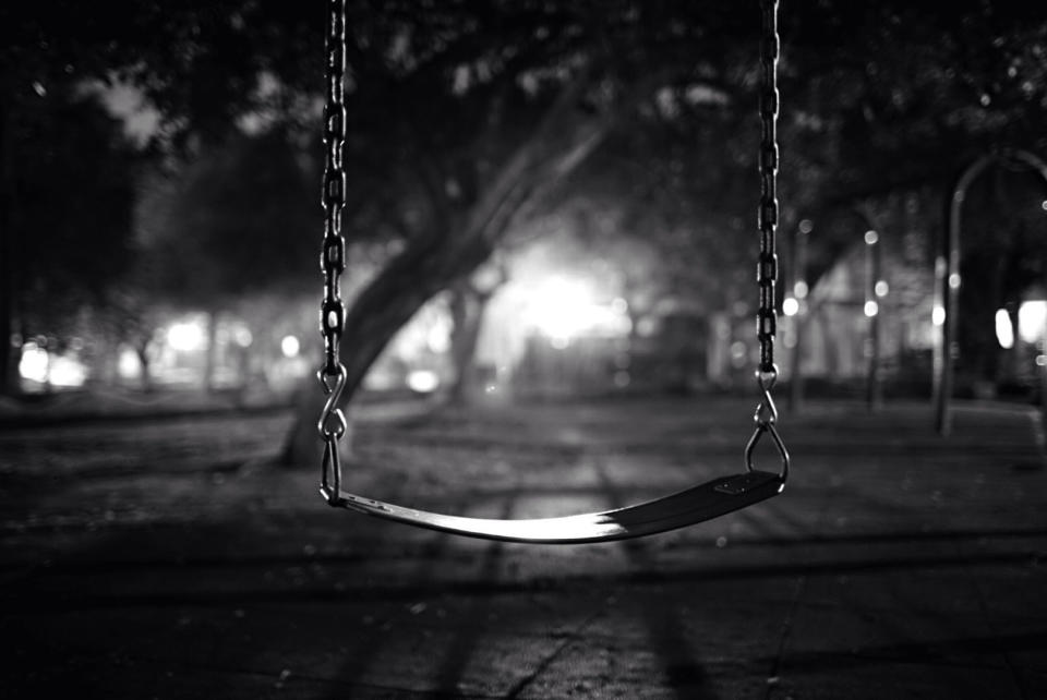 An empty swing set