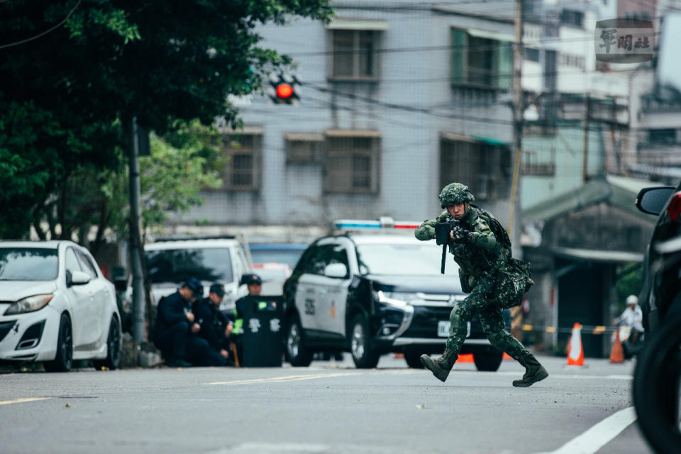 陸軍關指部21日於淡水地區實施關鍵基礎設施防護演練。(軍聞社提供)