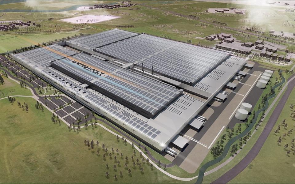 A render of what the Britishvolt gigafactory in Northumberland will eventually look like - Britishvolt
