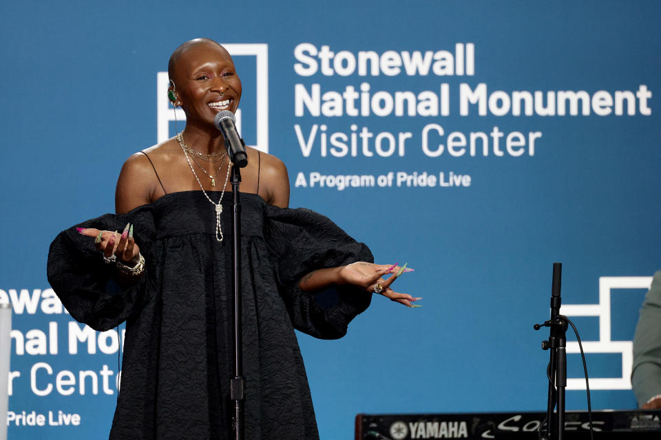 Cynthia Erivo performs at the grand opening celebration for the Stonewall National Monument Visitor Center