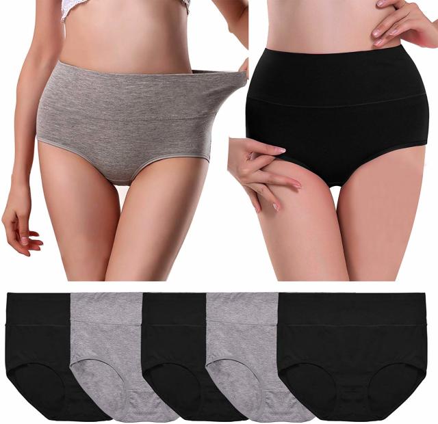 UMMISS Soft Cotton Underwear for Women, High Waist No Muffin Top Full  Coverage Plus Size Pants