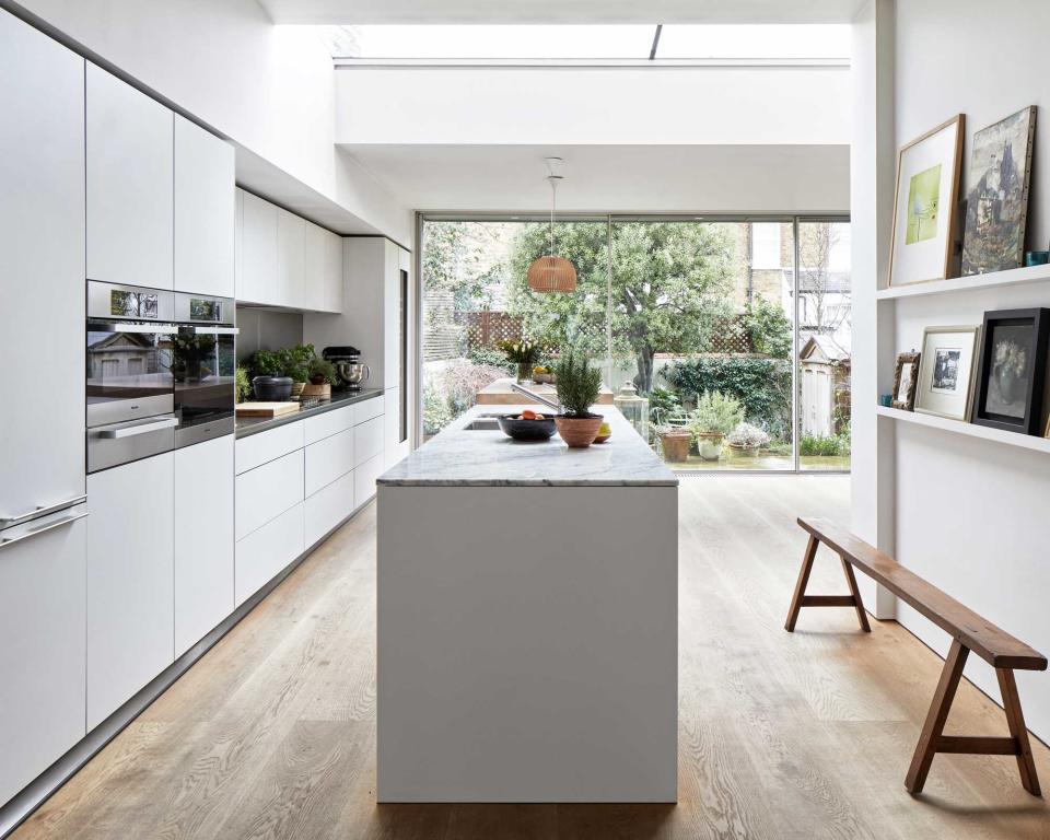 kitchen with island and cabinetry