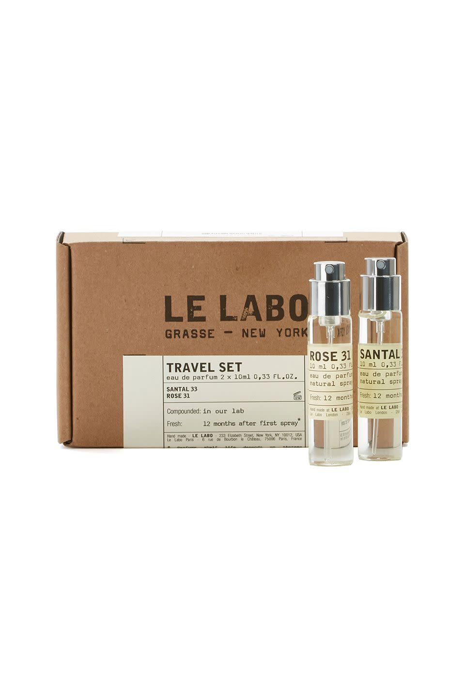 <p><em>Le Labo, $95</em></p><p><a rel="nofollow noopener" href="https://shop.nordstrom.com/s/le-labo-santal-33-rose-31-travel-spray-set/5003641" target="_blank" data-ylk="slk:SHOP IT;elm:context_link;itc:0;sec:content-canvas" class="link ">SHOP IT</a></p>