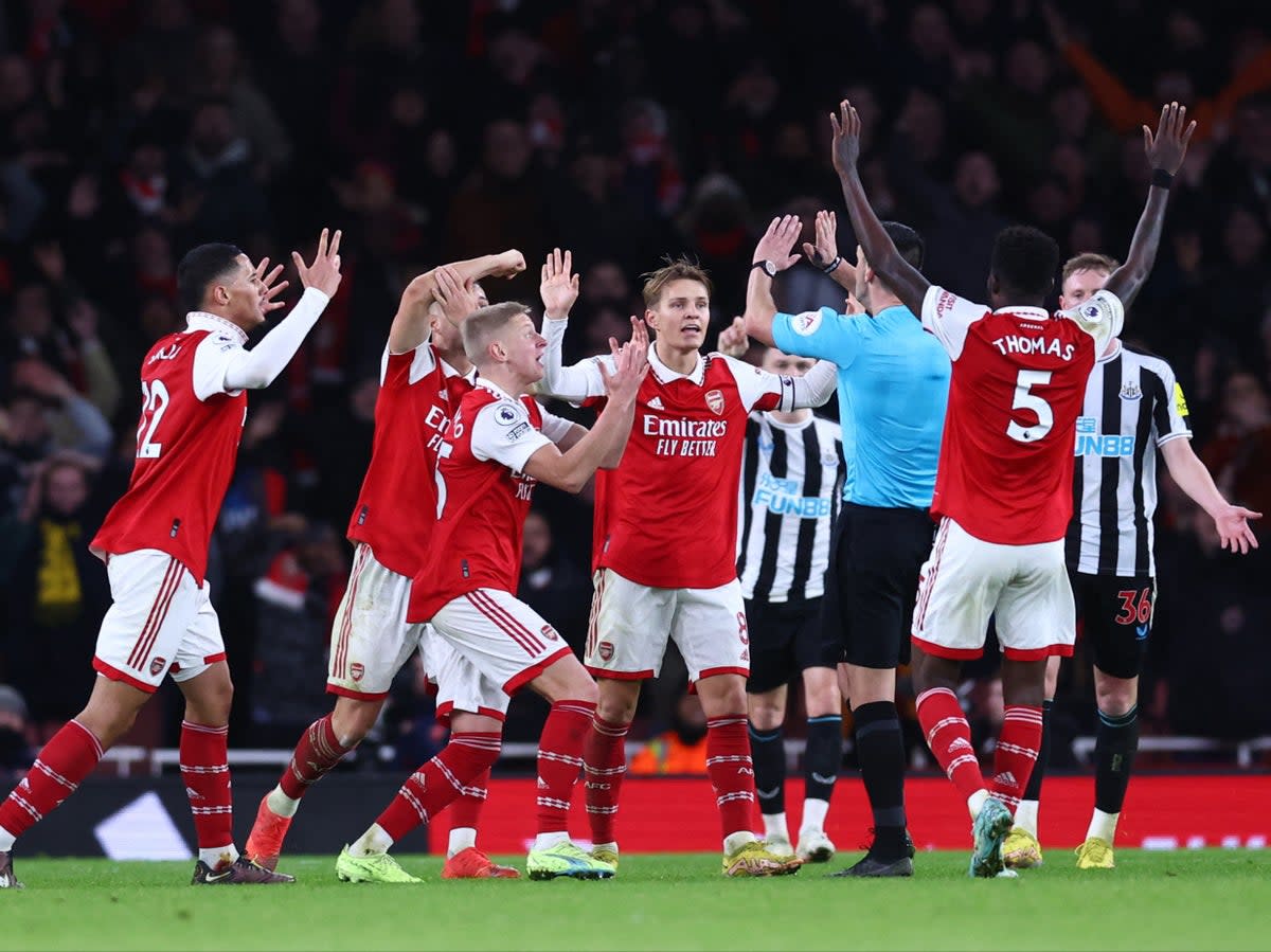 Arsenal saw late appeals for a penalty waved away  (Reuters)