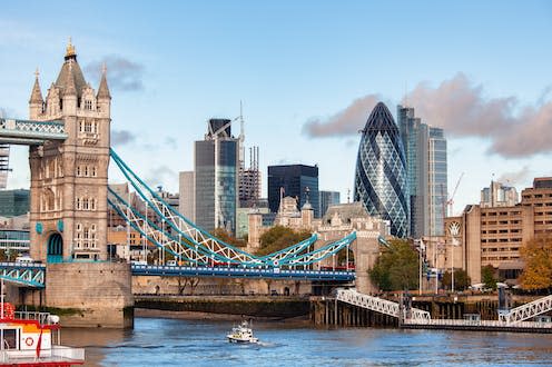 <span class="caption">Relaxing some banking rules could affect the stability of the UK's financial sector, largely based in the City of London.</span> <span class="attribution"><a class="link " href="https://www.shutterstock.com/image-photo/london-uk-nov-1-2012-tower-2162519901" rel="nofollow noopener" target="_blank" data-ylk="slk:Dmitry Naumov / Shutterstock;elm:context_link;itc:0;sec:content-canvas">Dmitry Naumov / Shutterstock</a></span>