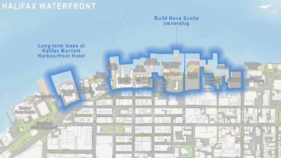 The provincial government owns or controls a major portion of the Halifax waterfront.