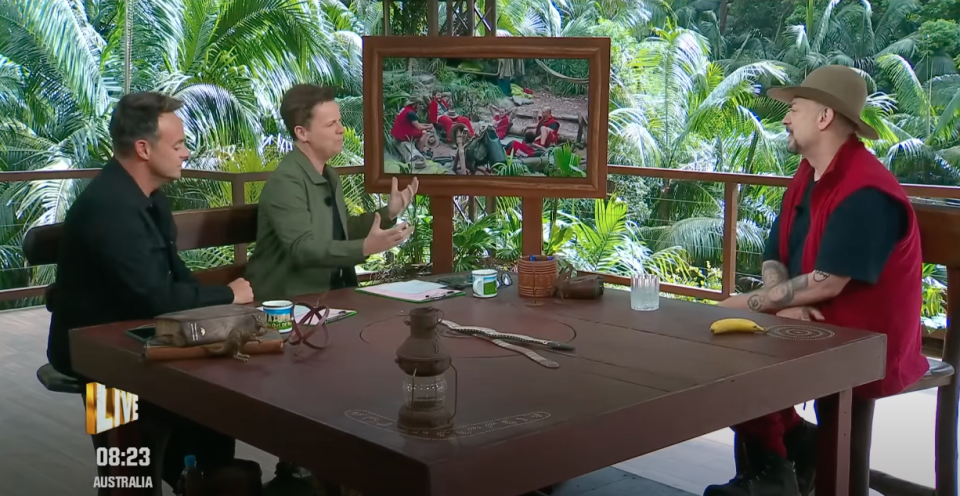 Ant and Dec grilled Boy George on his I'm A Celebrity exit. (ITV)