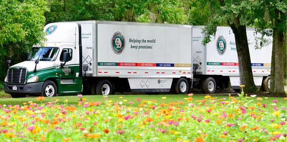 An Old Dominion Freight Line tandem trailer truck