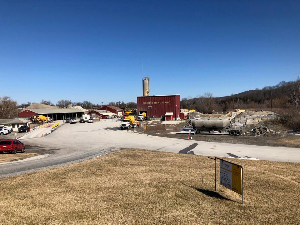 Sparta Redi-Mix on Demarest Road, the site of a proposed warehouse complex totaling more than 880,000 square feet, is seen Friday, March 4, 2022.