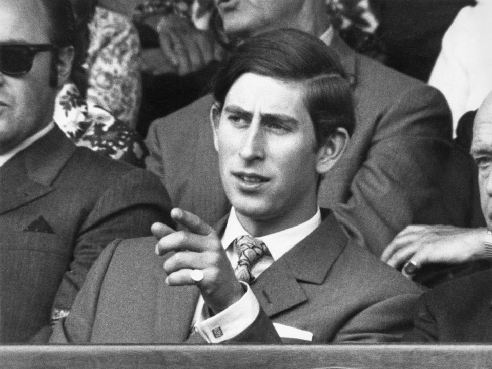 Prince Charles attends Wimbledon in 1970.