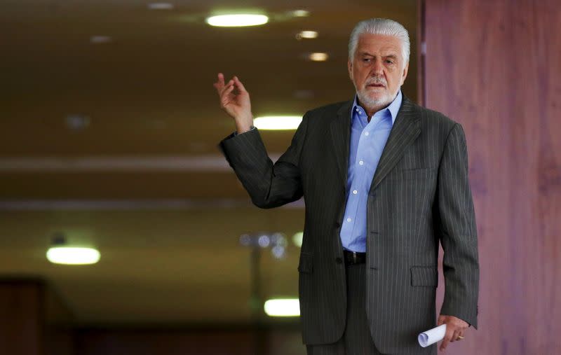 FILE PHOTO: Brazil's Presidential Chief of Staff Wagner gestures before the meeting "Women in Defense of Democracy" at the Planalto Palace in Brasilia