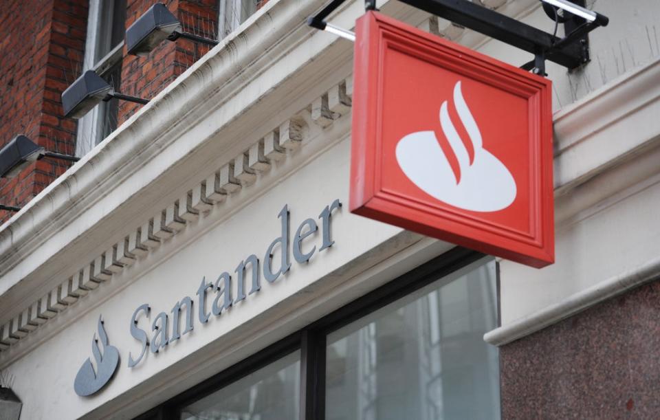 Most Santander bank branches will operate reduced hours from mid-July (PA) (PA Archive)