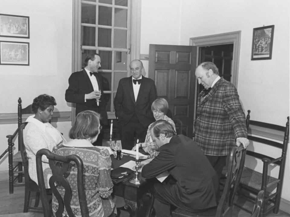 Barbara Jordan and Nancy Earl with others