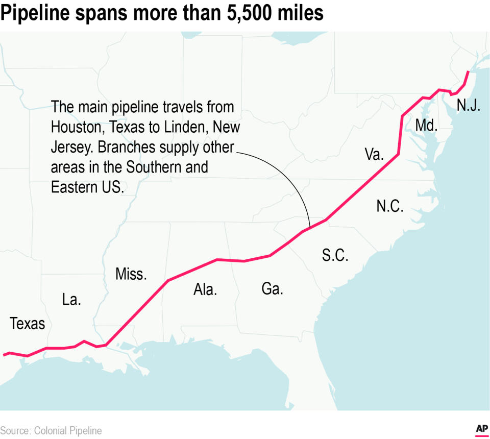 A company that operates a major U.S. energy pipeline says it was forced to temporarily halt all pipeline operations following a cybersecurity attack.