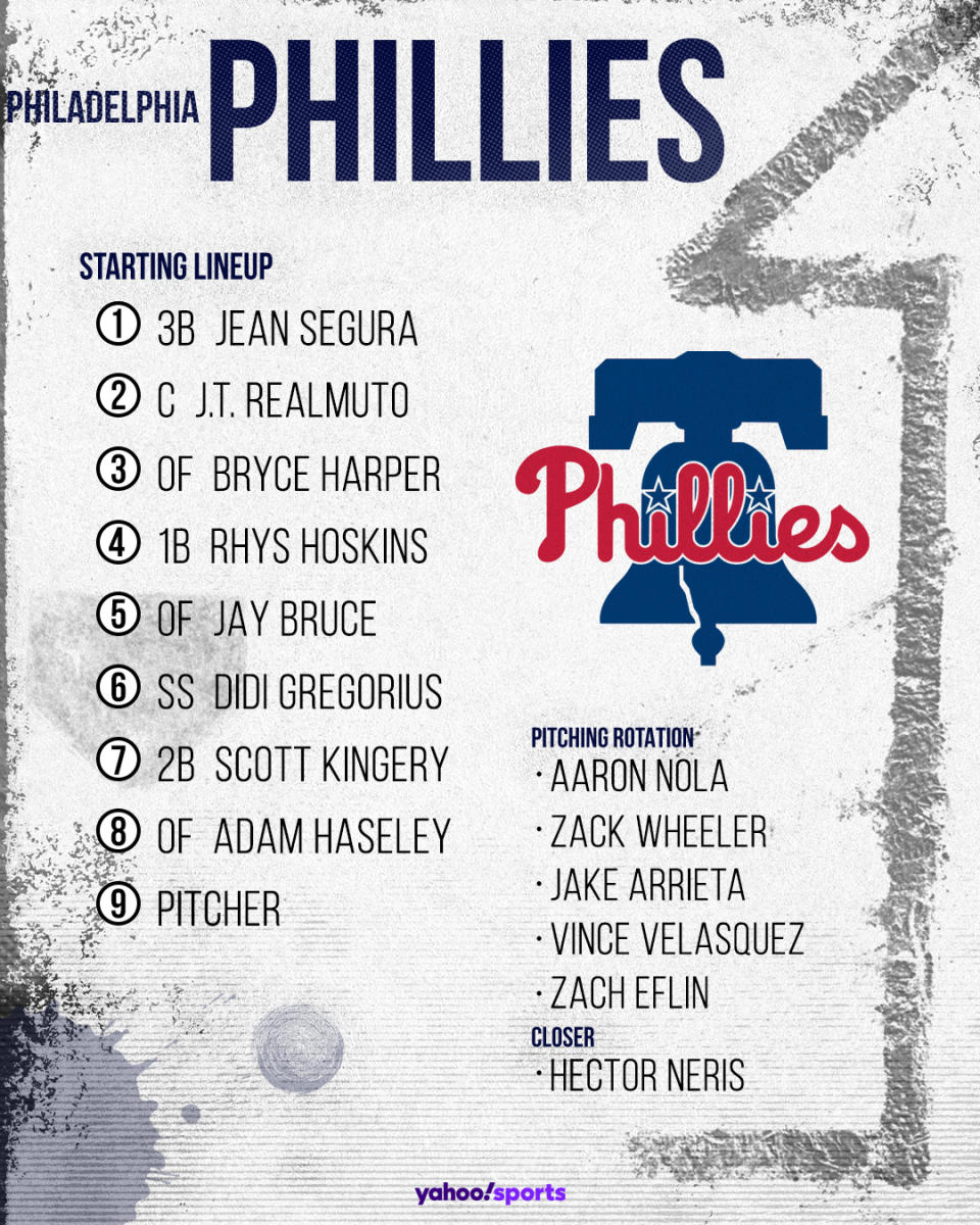 Philadelphia Phillies projected lineup (Photo by Paul Rosales/Yahoo Sports)