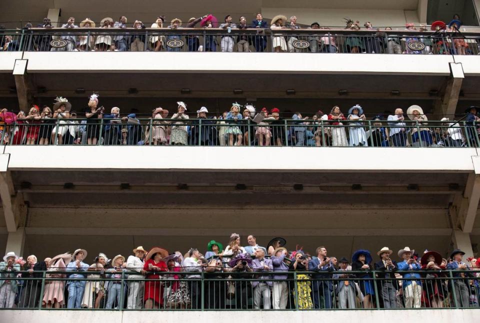 A crowd of 147,294 was in attendance for the 2022 Kentucky Derby at Churchill Downs.