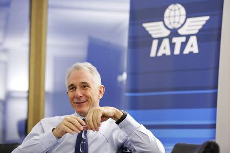 Director General of the International Air Transport Association (IATA) Tony Tyler attends an interview with Reuters in Geneva December 11, 2014. REUTERS/Pierre Albouy