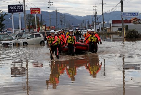 Aftermath of Typhoon Hagibis in Nagano Prefecture