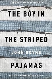 Bestseller 'The Boy in the Striped Pajamas' by John Boyne, cover shows title with torn stripe pattern