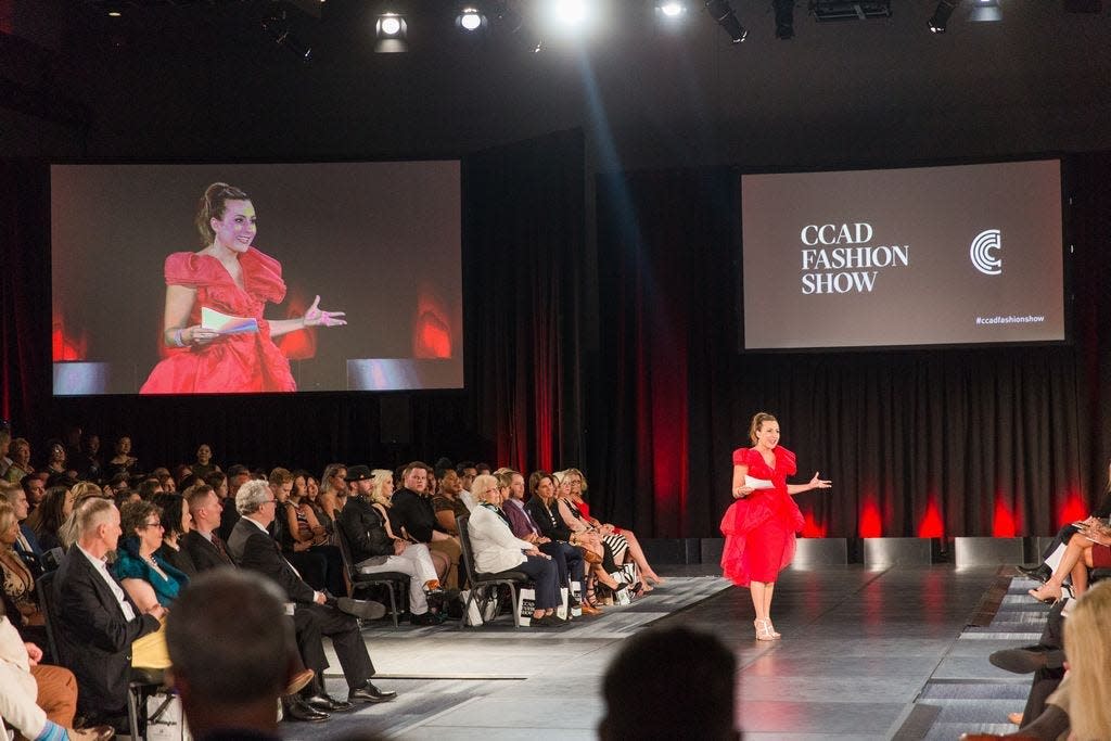 Karina Nova hosts a fashion show for the Columbus College of Art and Design in 2018