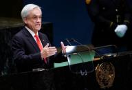 Chile's President Sebastian Pinera addresses the 74th session of the United Nations General Assembly at U.N. headquarters in New York City, New York, U.S.