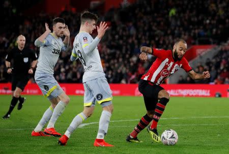 Soccer Football - FA Cup Third Round Replay - Southampton v Derby County - St Mary's Stadium, Southampton, Britain - January 16, 2019 Southampton's Nathan Redmond in action REUTERS/David Klein