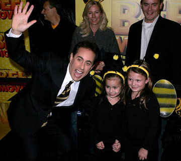  Premiere: <a href="/movie/contributor/1800082168" data-ylk="slk:Jerry Seinfeld;elm:context_link;itc:0;sec:content-canvas" class="link ">Jerry Seinfeld</a> at the New York City premiere of DreamWorks Pictures' <a href="/movie/1809419836/info" data-ylk="slk:Bee Movie;elm:context_link;itc:0;sec:content-canvas" class="link ">Bee Movie</a> - 10/25/2007<br>Photo: <a href="http://www.wireimage.com" rel="nofollow noopener" target="_blank" data-ylk="slk:Jim Spellman, WireImage.com;elm:context_link;itc:0;sec:content-canvas" class="link ">Jim Spellman, WireImage.com</a>