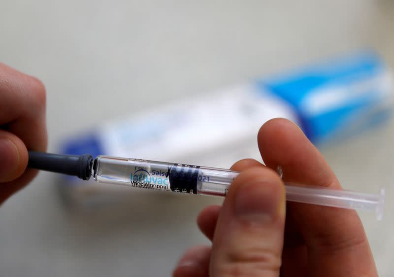 FILE PHOTO: Start of the seasonal influenza vaccination campaign in France