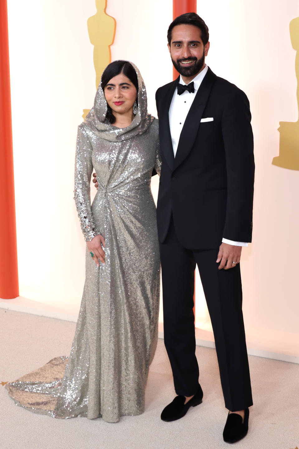 Malala Yousafzai and Asser Malik attend the 95th Annual Academy Awards. (Getty Images)